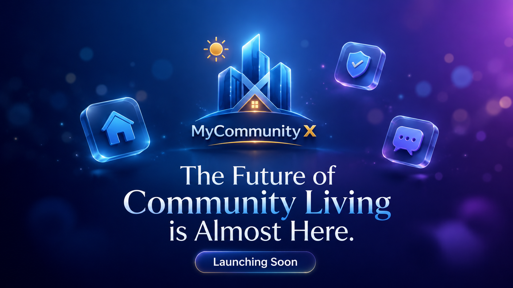 MyCommunityX coming soon branding banner